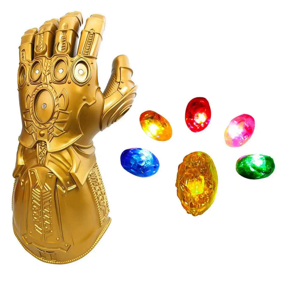 Infinity War Thanos Infinity Gauntlet med Elektroniska Avtagbara Lysande Infinity Stones Cosplay Halloween Rekvisita PVC-Handskar