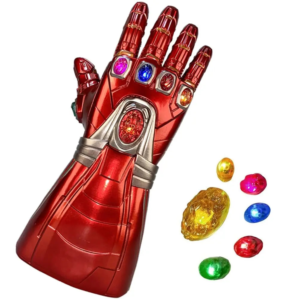 Infinity War Thanos Infinity Gauntlet med Elektroniska Avtagbara Lysande Infinity Stones Cosplay Halloween Rekvisita PVC-Handskar