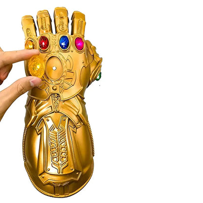 Infinity War Thanos Infinity Gauntlet med Elektroniska Avtagbara Lysande Infinity Stones Cosplay Halloween Rekvisita PVC-Handskar
